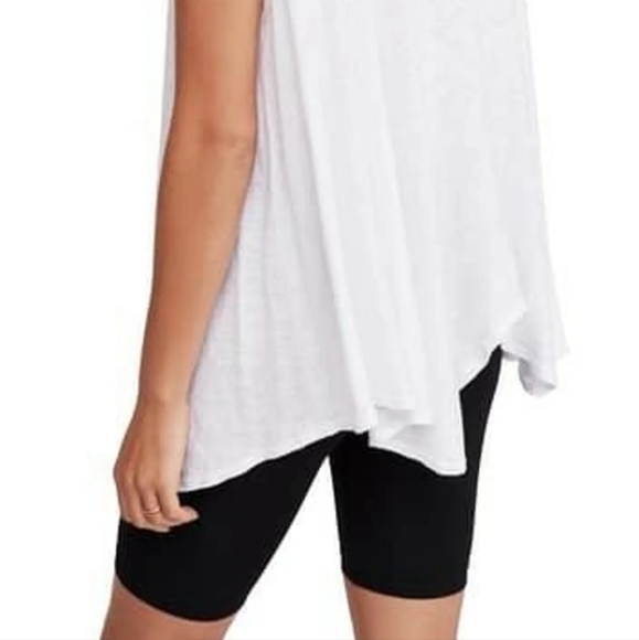 Free People White Keep It Casual Linen Blend Oversized T-Shirt, sz XS - Picture 3 of 12